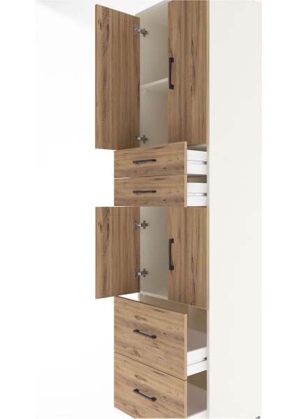 Hyperion Dolap 3 Raflı 4 Çekmeceli 4 Kapaklı 60X44X243 Aytaşı-Çam indirimleri