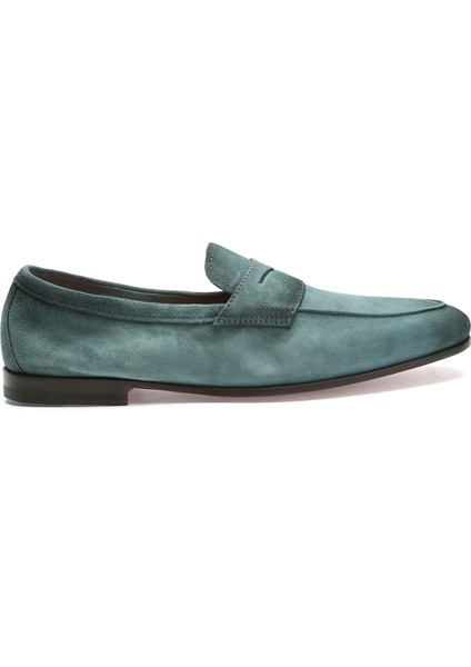 Su Yeşili Erkek Deri Loafer