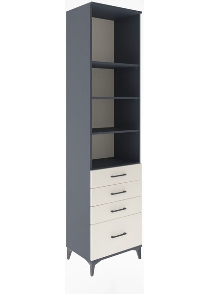 Hyperion Dolap 4 Raflı 4 Çekmeceli 60X44X243 Antrasit-Aytaşı fiyatları