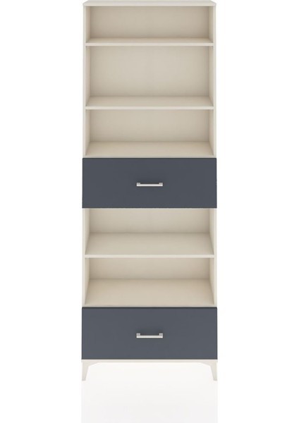 Arges Dolap 5 Raflı 2 Çekmeceli 88X30X243 Aytaşı-Antrasit