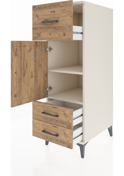 Kronos Dolap 2 Raflı 3 Çekmeceli Tek Kapaklı 44X59X134 Aytaşı-Çam fırsatları