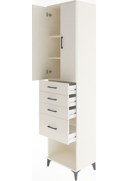 Hyperion Dolap 3 Raflı 4 Çekmeceli 2 Kapaklı 60X44X243 Aytaşı-Aytaşı fırsatları