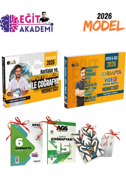 2026 Kpss / Ags Mehmet Eğit Hafıza Teknikleri ile Coğrafya ve Coğrafya Video Ders Notu Seti Hediyeli