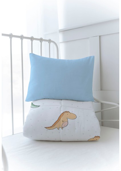 Organik Baskılı Bebek (100X150 Cm) Yorgan Seti - Iconic Serisi - Renkli Dinozorlar modelleri
