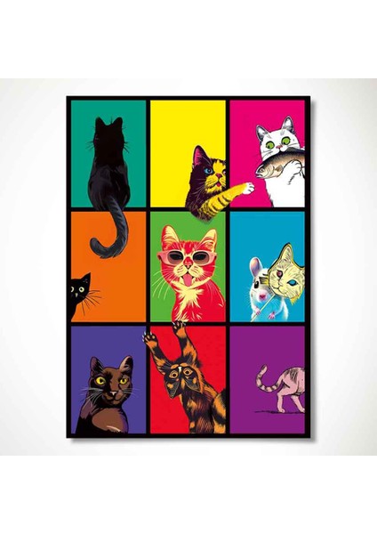 “oyuncu Kediler – Eğlenceli Modern Sanat Poster Tablo” fiyatları