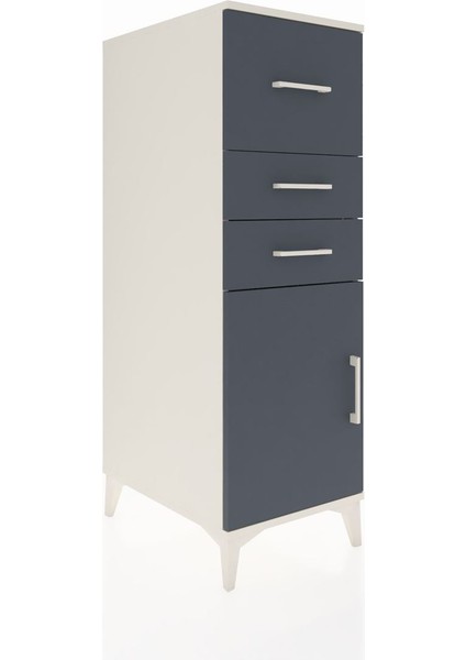 Kronos Dolap Tek Raflı 3 Çekmeceli Tek Kapaklı 44X59X134 Aytaşı-Antrasit fiyatları