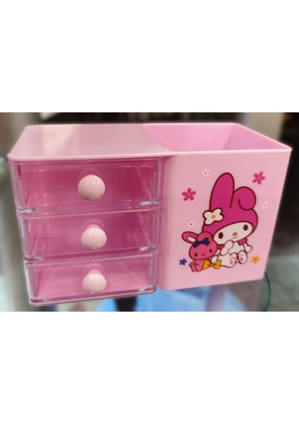 My Melody Figürlü Masaüstü Çekmeceli Plastik Kalemlik Organizer (14CM*8CM) AD850069