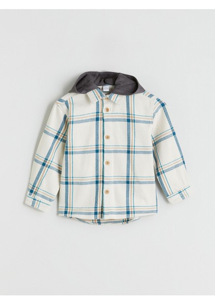 Yeni Sezon Kapüşonlu Ekose Erkek Çocuk Gömlek