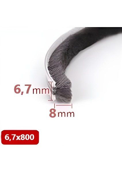 Cam Balkon Kıl Fitili ve Sürgü Sistemli Kıl Fitil Taban Genişliği 6,7 Mm, Kıl Yüksekliği 6mm, 8mm, 10MM, 12MM, 15MM, 20 mm