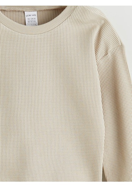 Yeni Sezon Bisiklet Yaka Basic Erkek Bebek Sweatshirt modelleri