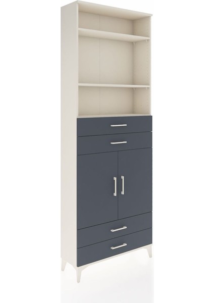 Arges Dolap 5 Raflı 4 Çekmeceli 2 Kapaklı 88X30X243 Aytaşı-Antrasit fiyatları