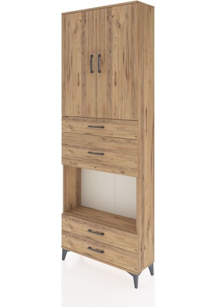 Arges Dolap 4 Raflı 4 Çekmeceli 2 Kapaklı 88X30X243 Çam-Çam modelleri