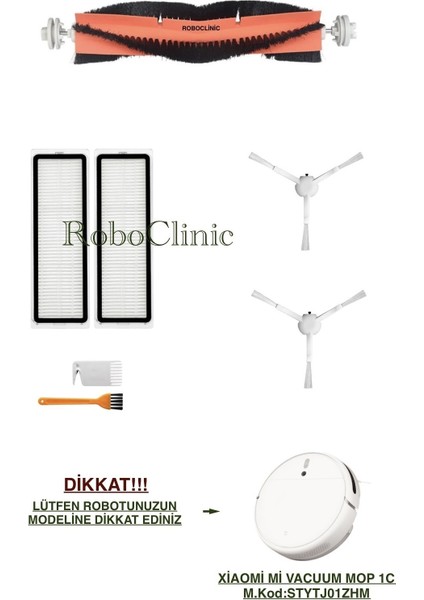 Xiaomi Mi Vacuum Mop 1c - 2c - F9 Robot Süpürge Uyumlu Yedek Fırça, Hepa Filtre - 7 Parça