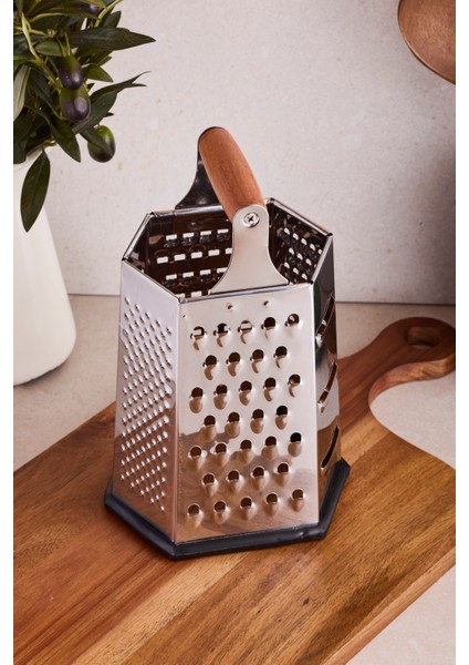 Grattugia Ergonomik Akasya Saplı Kutu Rende 23 cm Peynir ve Sebze Rendesi fiyatları