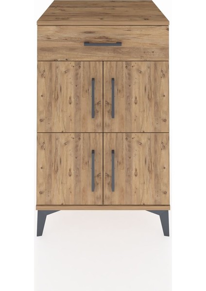 Kronos Komodin Tek Raflı Tek Çekmeceli 4 Kapaklı 60X59X96 Çam-Çam