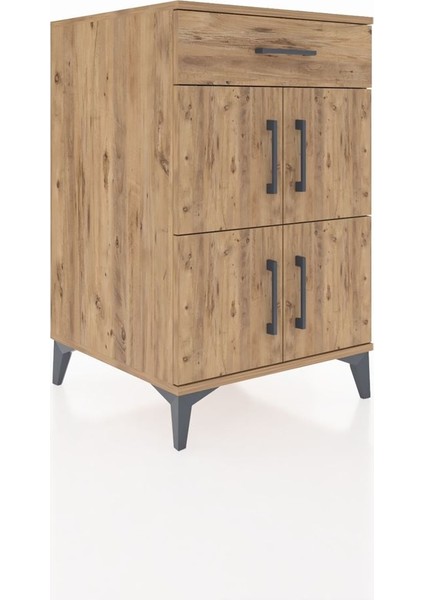 Kronos Komodin Tek Raflı Tek Çekmeceli 4 Kapaklı 60X59X96 Çam-Çam fiyatları