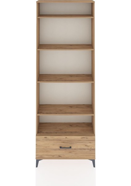 Arges Dolap 5 Raflı Tek Çekmeceli 88X30X243 Çam-Çam