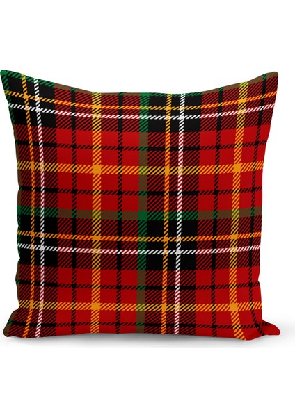 Yılbaşı Ekose Serisi Çift Tarafı Dijital Baskılı Kırlent Kılıfı (Christmas Noel Cushion Cover)