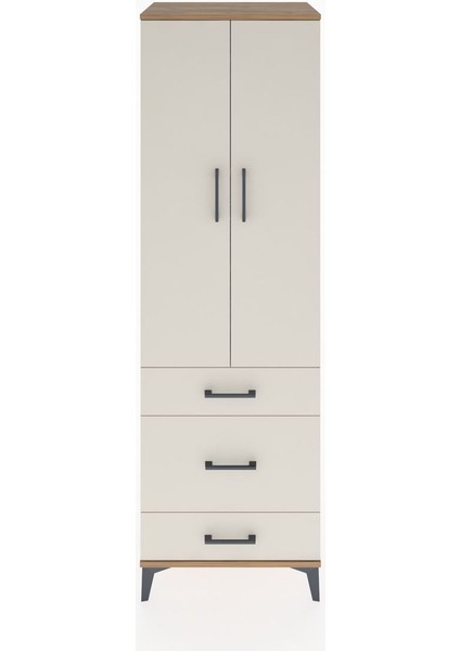 Hyperion Dolap 4 Raflı 3 Çekmeceli 2 Kapaklı 60X44X195 Çam-Aytaşı