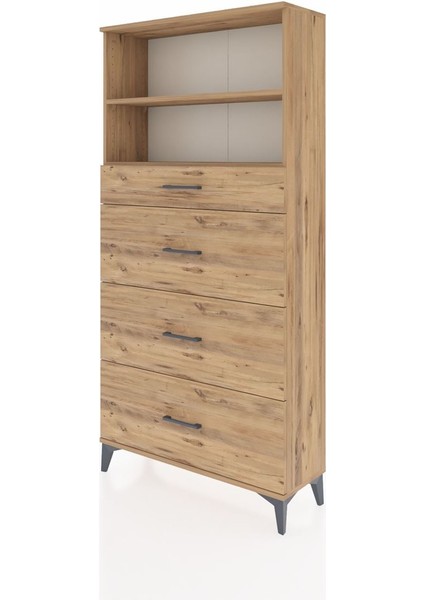 Arges Dolap 2 Raflı 4 Çekmeceli 88X30X182 Çam-Çam modelleri