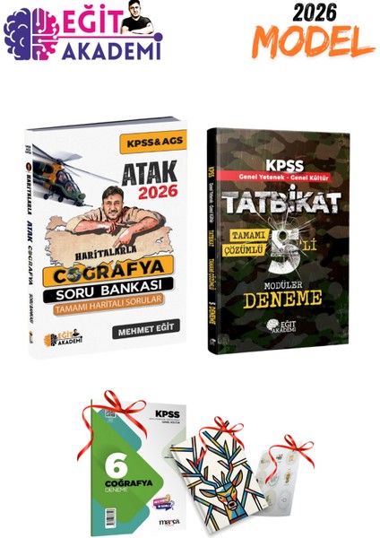2026 Kpss Gygk Mehmet Eğit Atak Coğrafya Soru Bankası ve Kpss Tatbikat 5 Deneme Seti Hediyeli Set