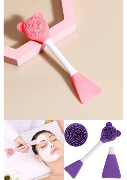 Silikon Maske Uygulama Spatulası ve Yumuşak Yüz Temizleme Fırçası