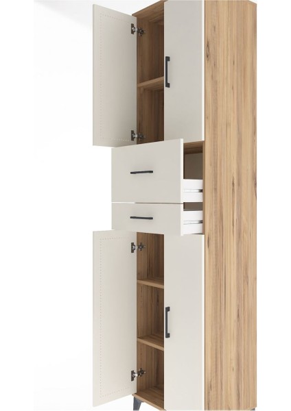 Hyperion Dolap 4 Raflı 2 Çekmeceli 4 Kapaklı 60X44X243 Çam-Aytaşı indirimleri