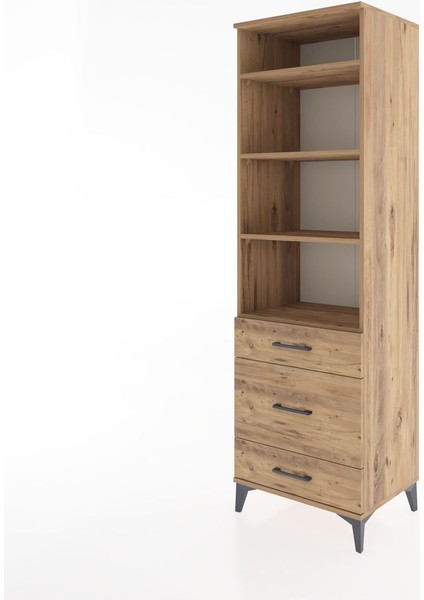 Hyperion Dolap 4 Raflı 3 Çekmeceli 60X44X195 Çam-Çam modelleri