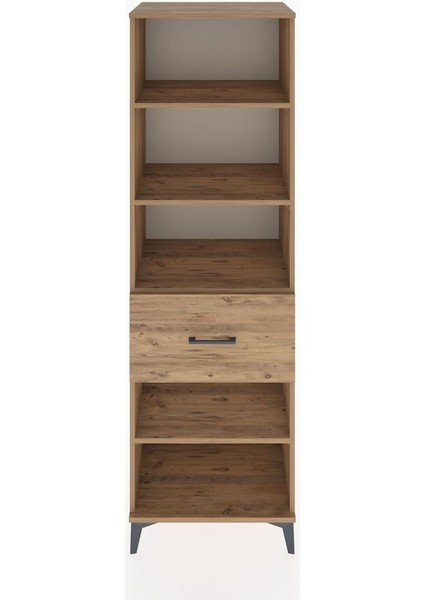 Hyperion Dolap 4 Raflı Tek Çekmeceli 60X44X195 Çam-Çam