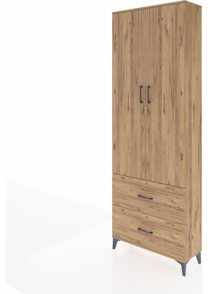 Arges Dolap 4 Raflı 2 Çekmeceli 2 Kapaklı 88X30X243 Çam-Çam modelleri