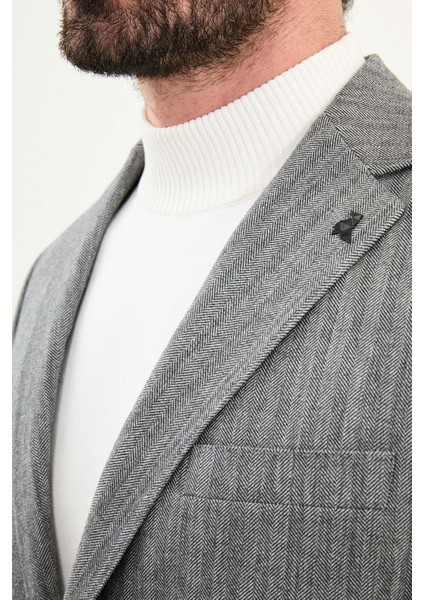 Desenli Slim Fit Mono Yaka Yün Erkek Takım Elbise fiyatları