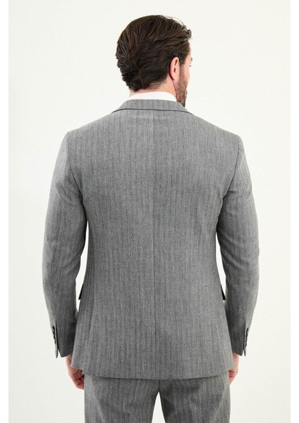 Desenli Slim Fit Mono Yaka Yün Erkek Takım Elbise indirimleri