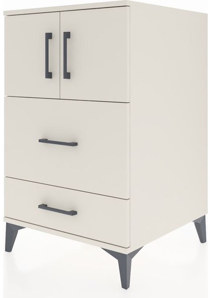 Kronos Komodin Tek Raflı 2 Çekmeceli 2 Kapaklı 60X59X96 Aytaşı-Aytaşı modelleri