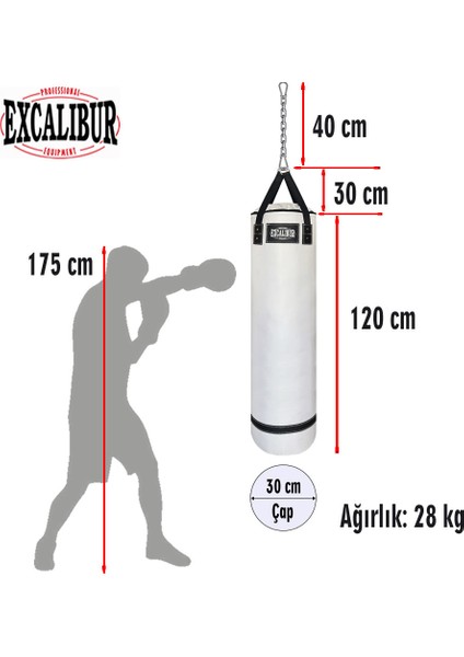 Polystar 120 x 30 cm Boks Kum Torbası Beyaz fiyatları