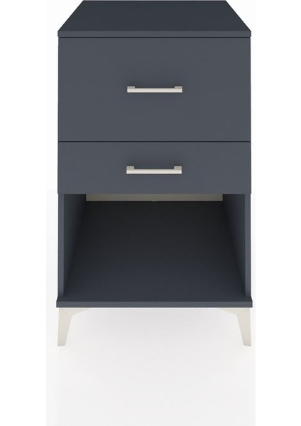 Kronos Komodin 2 Çekmeceli 60X59X96 Antrasit-Antrasit