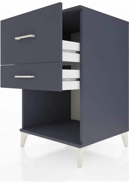 Kronos Komodin 2 Çekmeceli 60X59X96 Antrasit-Antrasit indirimleri