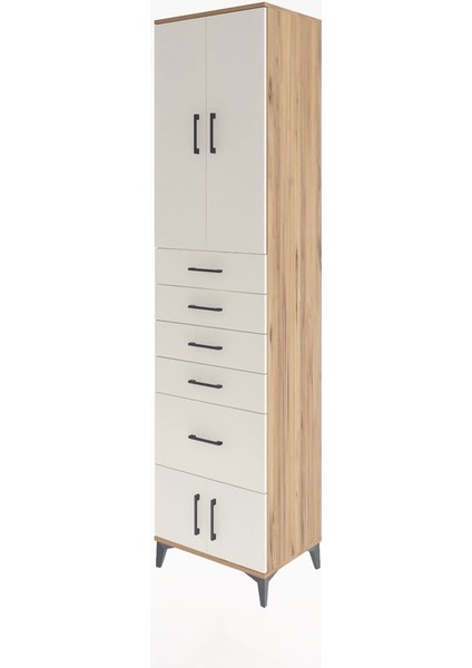 Hyperion Dolap 3 Raflı 5 Çekmeceli 4 Kapaklı 60X44X243 Çam-Aytaşı modelleri