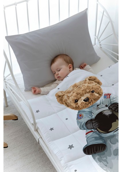 Organik Baskılı Bebek (100X150 Cm) Yorgan Seti - Iconic Serisi - Astronot Ayıcık fiyatları