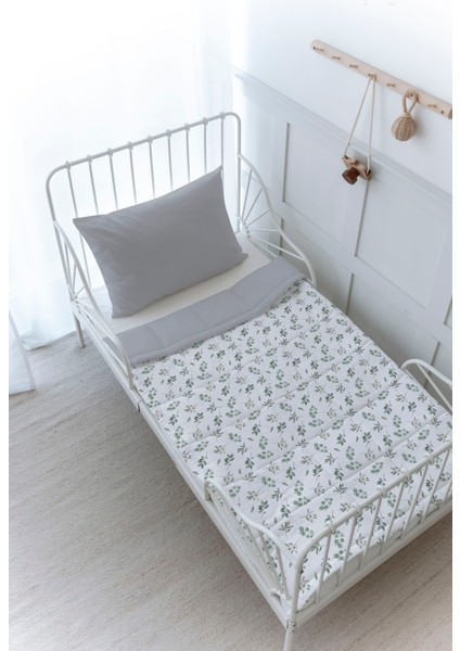 Organik Baskılı Bebek (100X150 Cm) Yorgan Seti - Iconic Serisi - Okaliptus