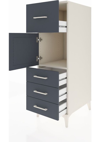 Kronos Dolap Tek Raflı 4 Çekmeceli Tek Kapaklı 44X59X134 Aytaşı-Antrasit fırsatları