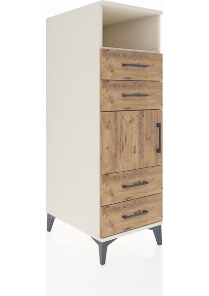 Kronos Dolap 2 Raflı 4 Çekmeceli Tek Kapaklı 44X59X134 Aytaşı-Çam fiyatları