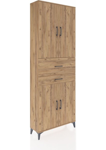 Arges Dolap 4 Raflı 2 Çekmeceli 4 Kapaklı 88X30X243 Çam-Çam fiyatları