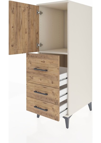 Kronos Dolap Tek Raflı 3 Çekmeceli Tek Kapaklı 44X59X134 Aytaşı-Çam fırsatları