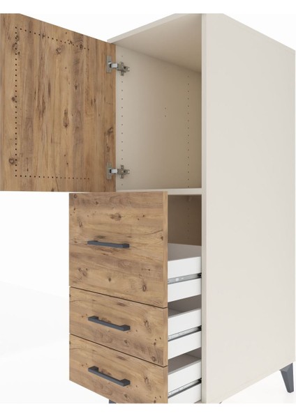 Kronos Dolap Tek Raflı 3 Çekmeceli Tek Kapaklı 44X59X134 Aytaşı-Çam indirimleri