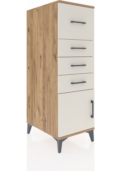 Kronos Dolap 4 Çekmeceli Tek Kapaklı 44X59X134 Çam-Aytaşı fiyatları