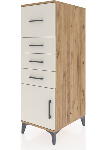 Kronos Dolap 4 Çekmeceli Tek Kapaklı 44X59X134 Çam-Aytaşı modelleri