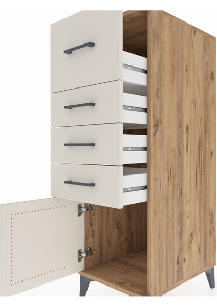 Kronos Dolap 4 Çekmeceli Tek Kapaklı 44X59X134 Çam-Aytaşı indirimleri