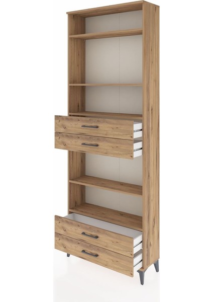 Arges Dolap 5 Raflı 4 Çekmeceli 88X30X243 Çam-Çam fırsatları