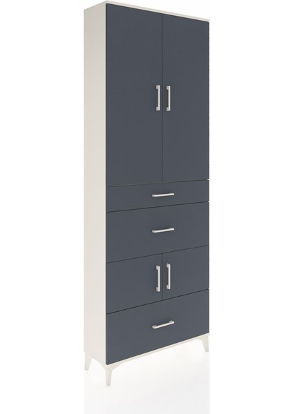 Arges Dolap 4 Raflı 3 Çekmeceli 4 Kapaklı 88X30X243 Aytaşı-Antrasit fiyatları