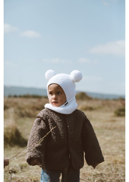 Ponponlu Unisex El Örgüsü Bebek/çocuk Bere-Boyunluk Takımı fiyatları